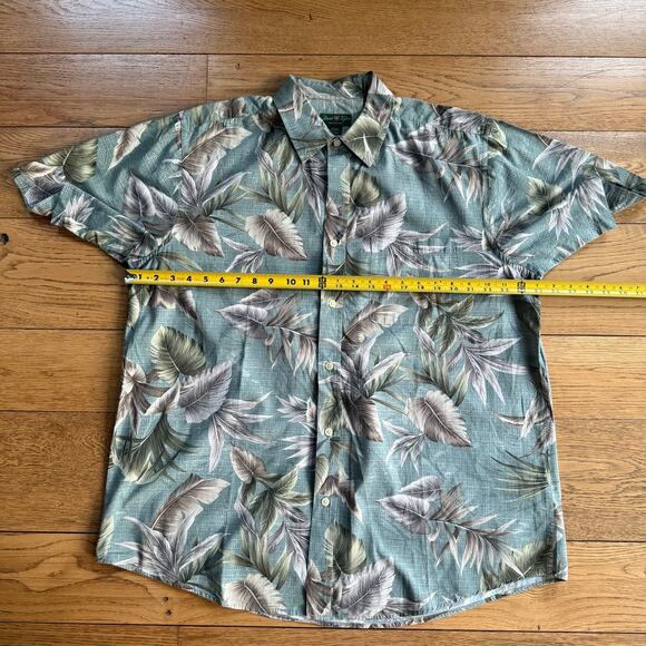 David Taylor Collection Hawaiian Print Shirt SZ XL Green Tropical - Picture 5 of 6